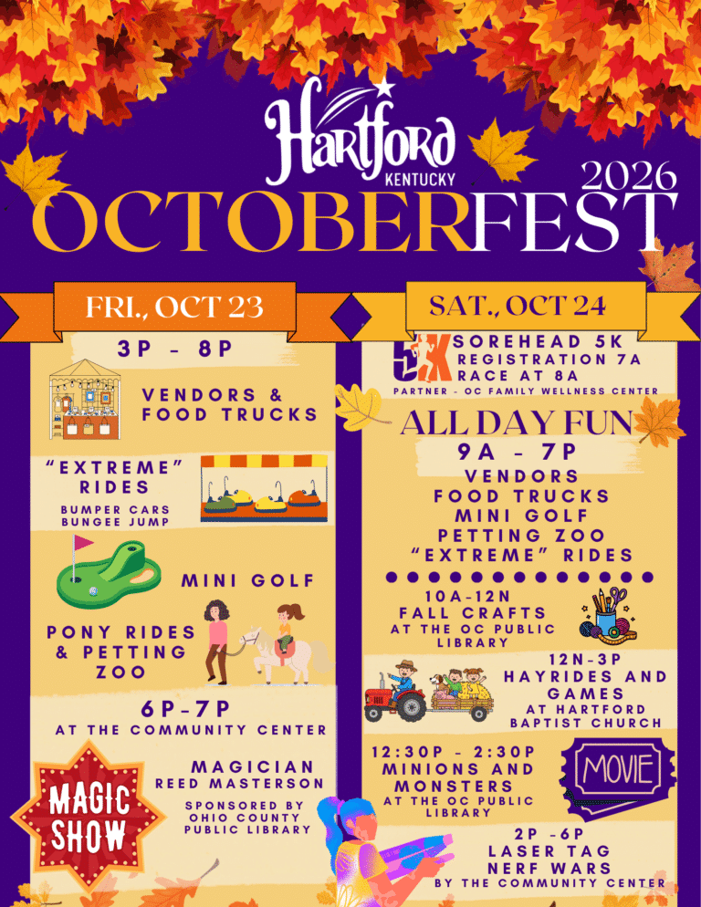 Schedule of events at OctobeFest 2026
